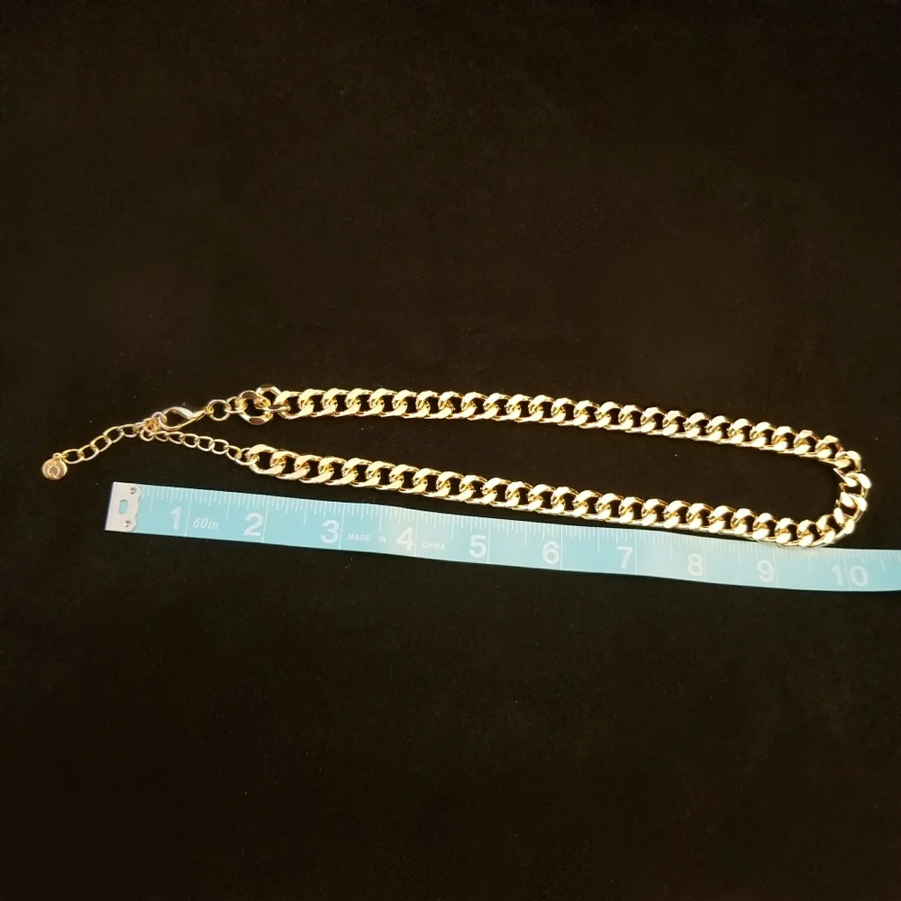 Simple Cuban Chain Short Necklace Set - Picture 8 of 8